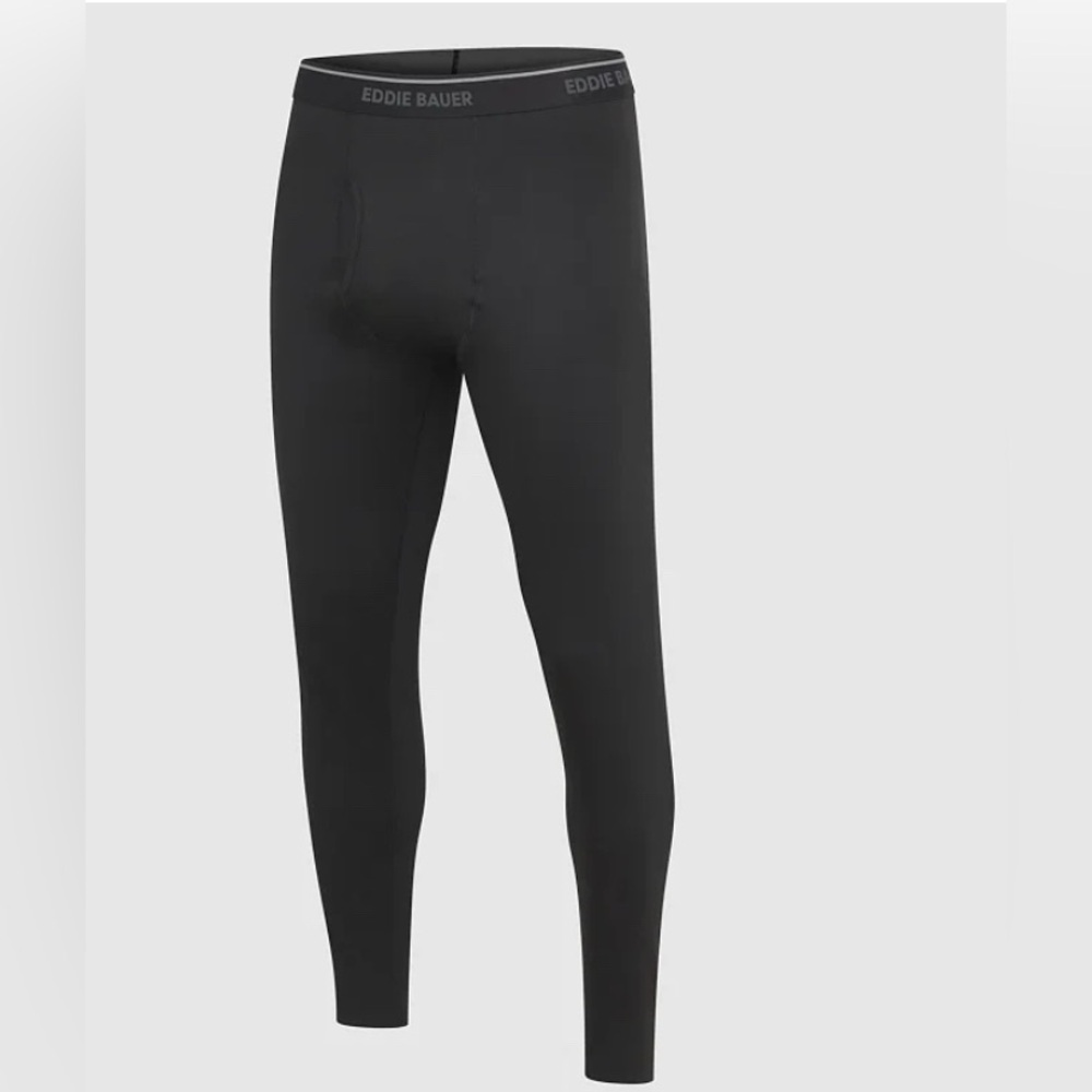 EDDIE BAUER Mens Baselayer Pants Adventure Series Black Green S Midweight NEW